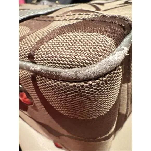 Vintage Coach Gallery East West Tote Bag In The Signature Canvas Leather Trim - Picture 15 of 16